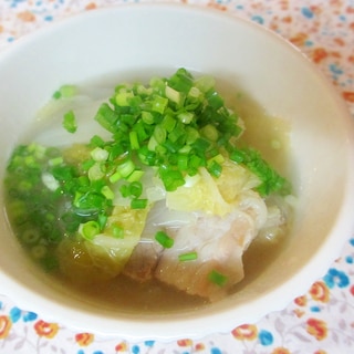 豚バラ、白菜、椎茸の梅塩麹スープ